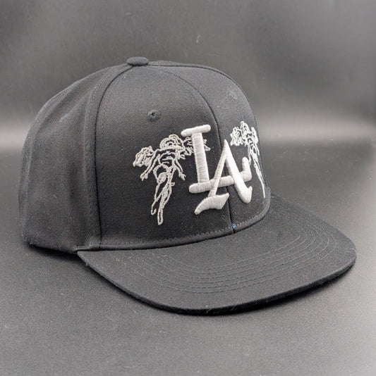 City Of Angels Black Snap Back Embroidered Baseball Cap LA NEW and Unworn Unbranded