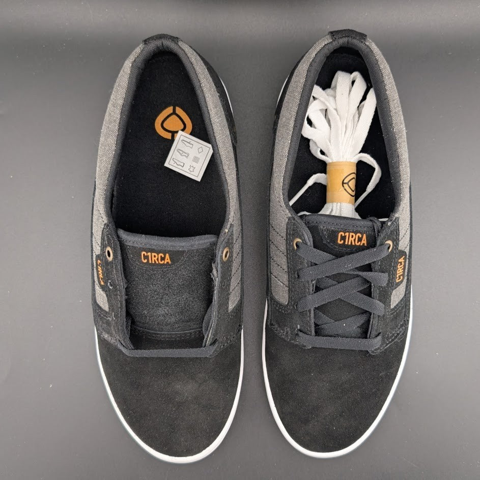 C1RCA Lancer Skate Shoes Mens 8.5/Wos 10 Black Grey Leather Low Sneakers NIB C1RCA
