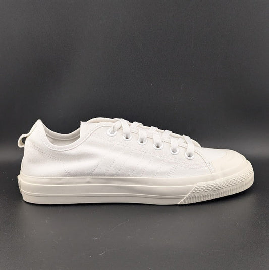adidas Men's Size 8 / Wo's 9 Nizza RF Canvas Shoes Triple White EF1883 adidas