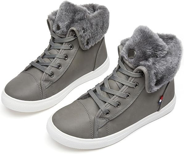 40% OFF Womens Sz 8 Combat Sneaker Boots w/ Faux Fur Lining Fashion Warm Unbranded