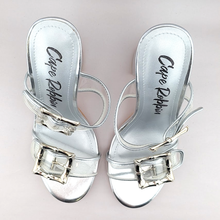 Cape Robbin Prunella Double Buckle Women's Size 7.5 Sandals Clear Straps Cape Robbin