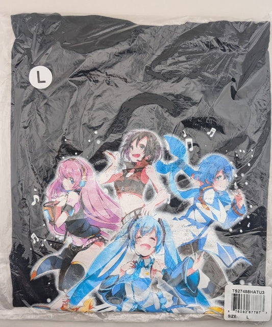 HATSUNE MIKU Short Sleeve Large Black Graphic Crew Neck Men’s T-Shirt NWT H3sportgear