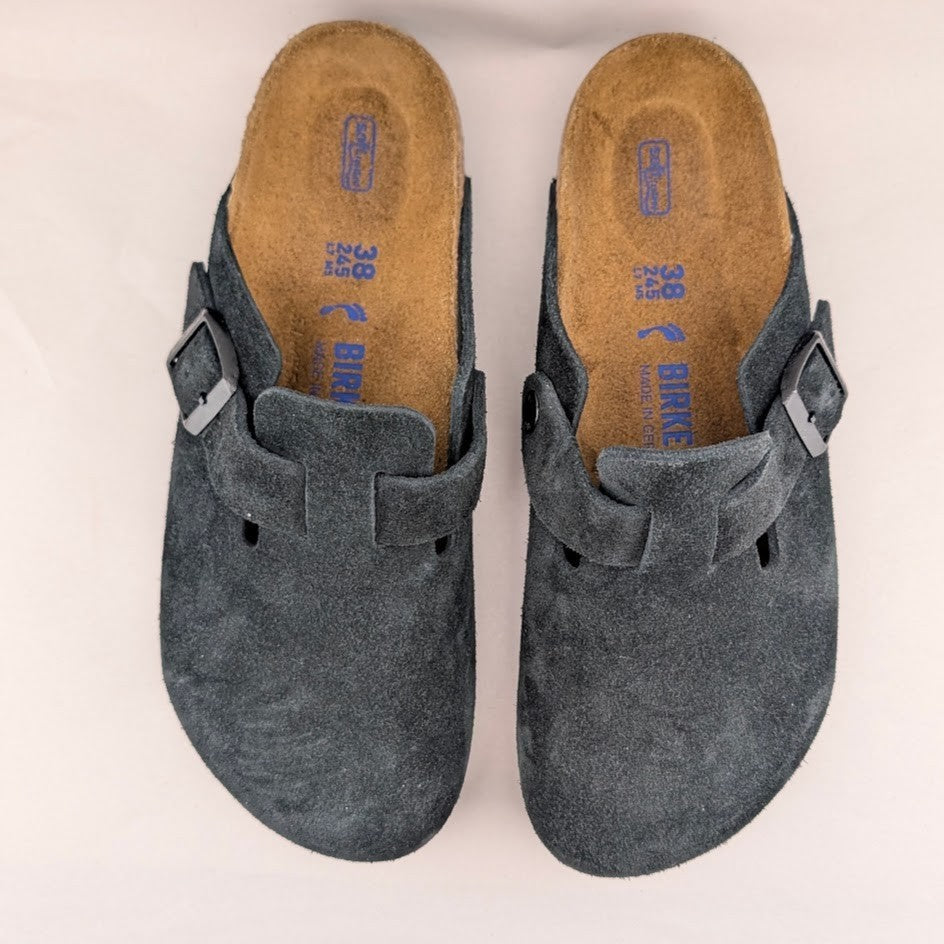 Birkenstock Women's Size 7N / Men's & Kids 5N or EU 38 Boston BS Black Suede Birkenstock