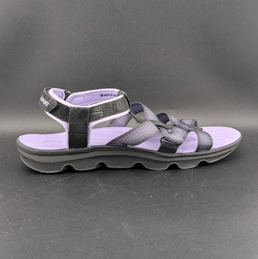 JSport Kaia Women's Size 9 Black Strap Sandal, Black/Purple Jsport