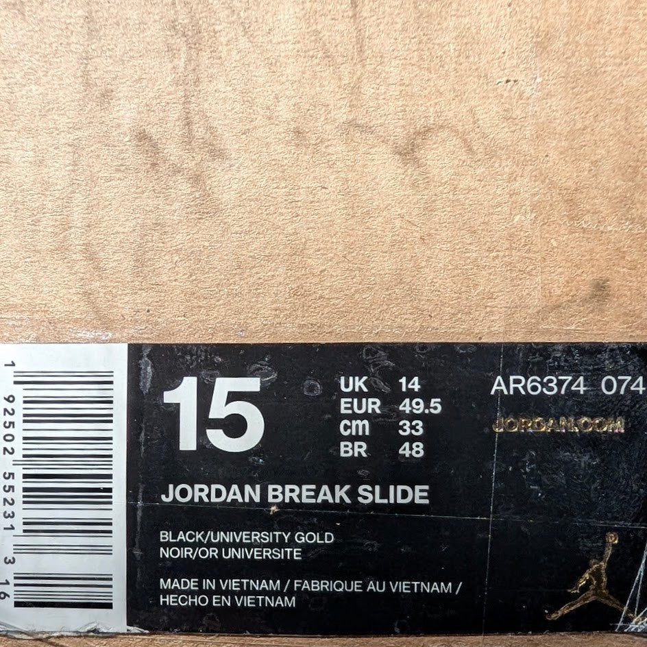 Jordan Break Slide Sandal Turquoise / Black / Gold ~ AR6374-074 Nike NWT Jordan