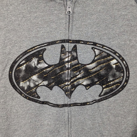Batman | DC Comics | Gray/Black | Mens | Full Zip Hoodie Sweatshirt | L or XL DC