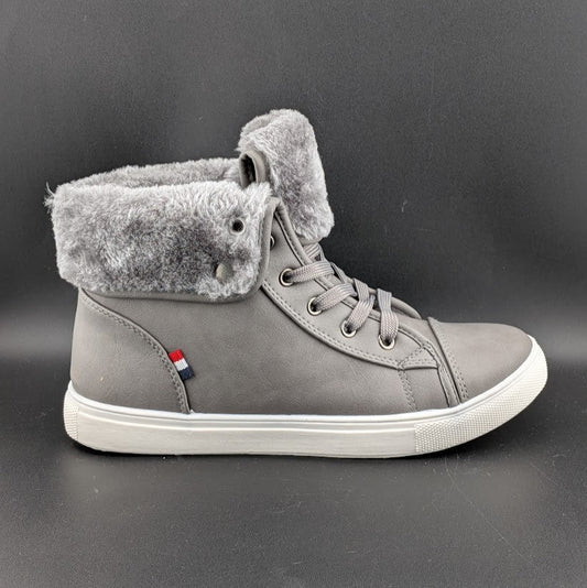 40% OFF Womens Sz 8 Combat Sneaker Boots w/ Faux Fur Lining Fashion Warm Unbranded