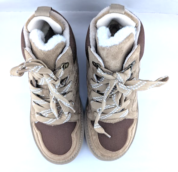 Robbin Girl Size 7.5 Melika Brown Faux Fur High Top Sneaker Booties Robbin Girl