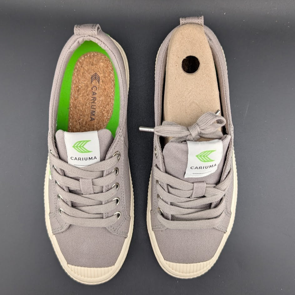 Cariuma OCA Low Sneakers Women's US 6.5 Mystic Grey Canvas Comfort Shoes SC3936 Cariuma