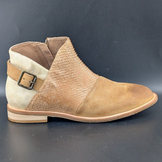 Antelope Laran Leather Buckled Ankle Boots US 9-9.5 EU 40 Tan Stone Combo Antelope