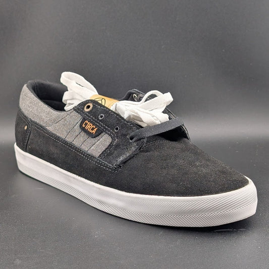 C1RCA Lancer Skate Shoes Mens 8.5/Wos 10 Black Grey Leather Low Sneakers NIB C1RCA