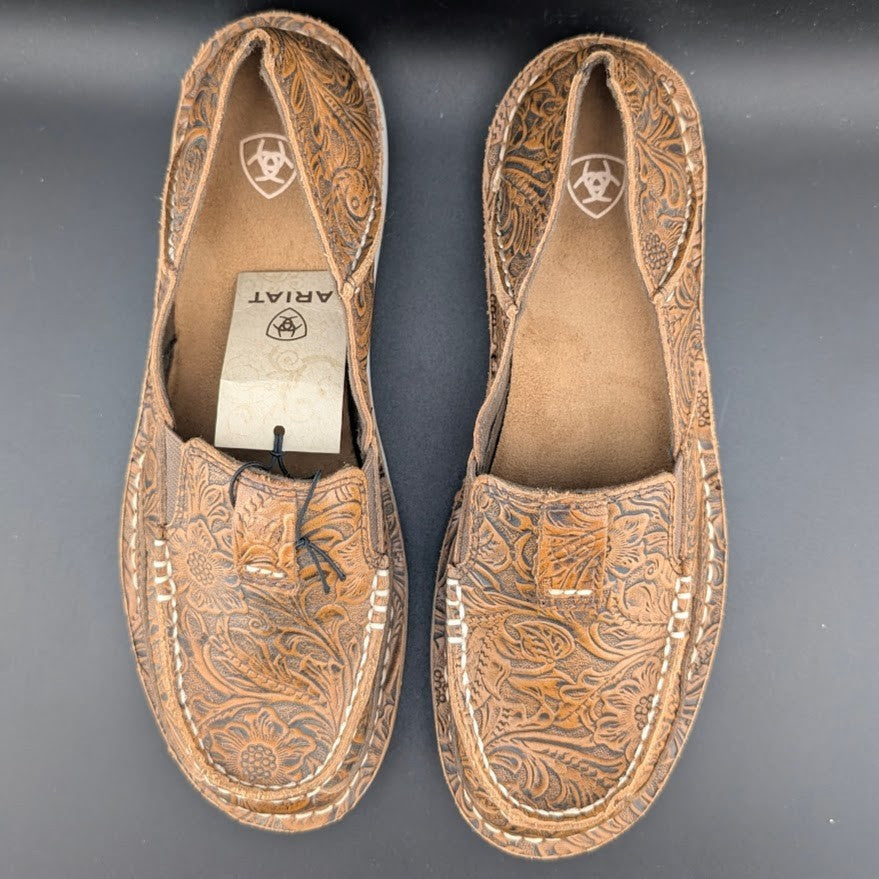 NEW Ariat Slip-On Cruiser Women's Sizes 7.5 or 10 In Brown Floral Emboss Shoe Ariat