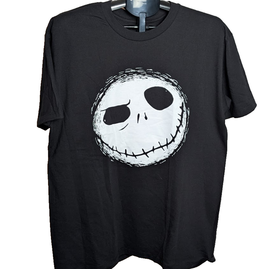 Disney Jack Skellington Face T-Shirt Black Size Adult Large Short Sleeve Unisex Unbranded