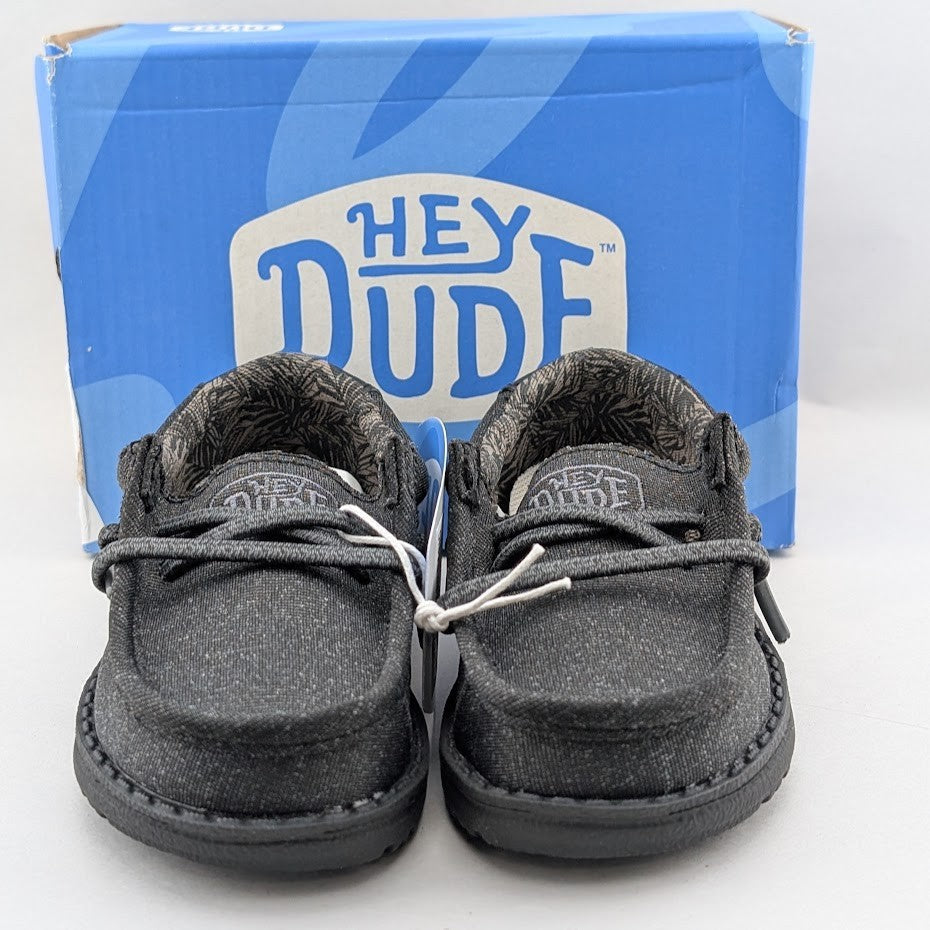 Hey Dude Youth Wally Basic Black Casual Kids Shoes Size US 6 Toddler 40655-001 Hey Dude