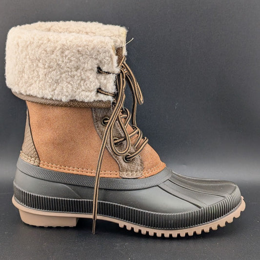 Madden Girl Women's Size 6 Brown Snow/Rain Boot Lace Up Warm Duck Boots Madden Girl