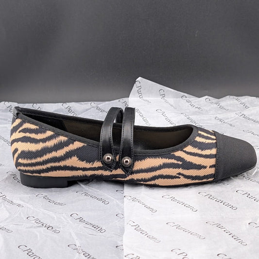C.Paravano Women's Sz 5.5 (EU 36) Mary Jane Ballet Flat Shoes Square Toe Soft C. Paravano