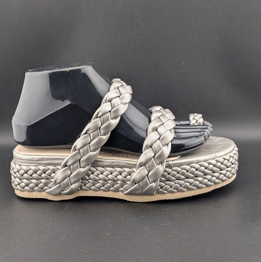 Beach By Matisse Size 7 Braided Silver Rope Voyage Platform Sandals Beach By Matisse