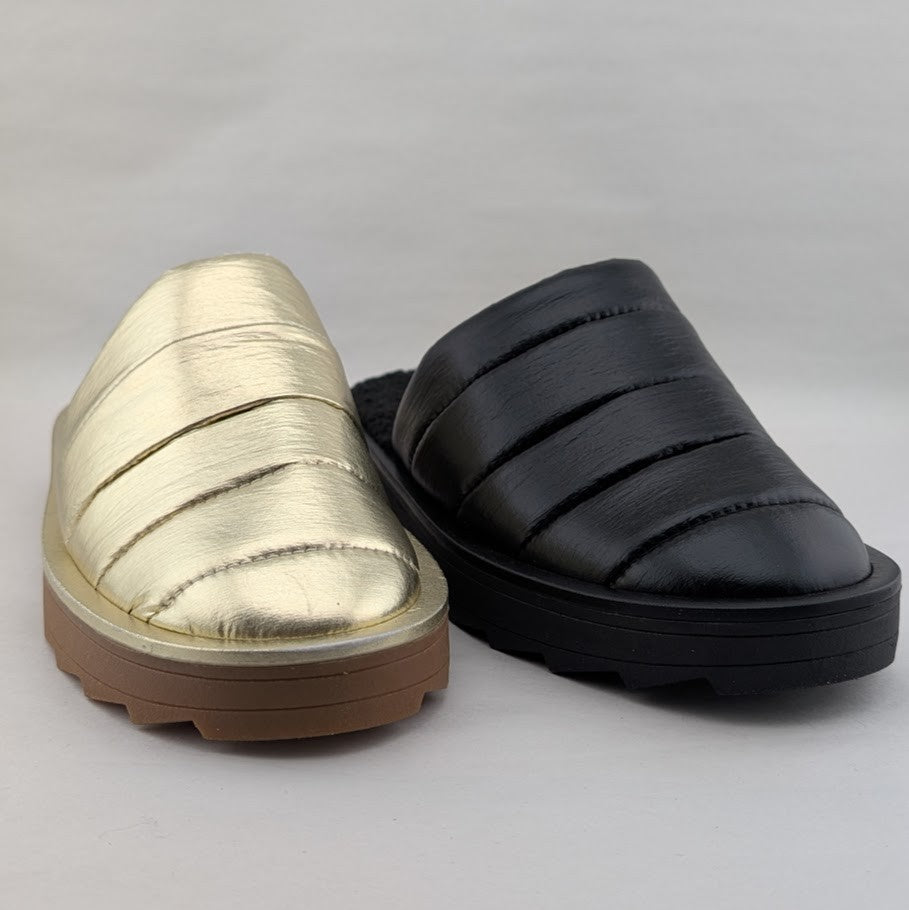 Women Steve Madden Chex Puffer Slipper Shoes Indoor Outdoor Fleece Line Slip On Steve Madden