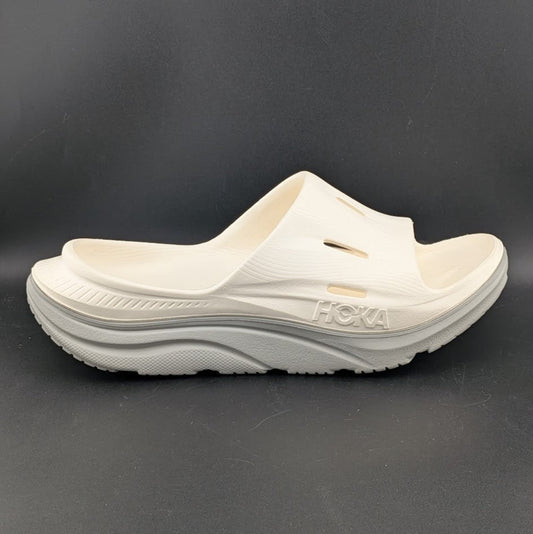 HOKA Men's Sz 7 / Wos 9 Ora 3 Recovery Foam Slide Sandals Beach Casual White Hoka