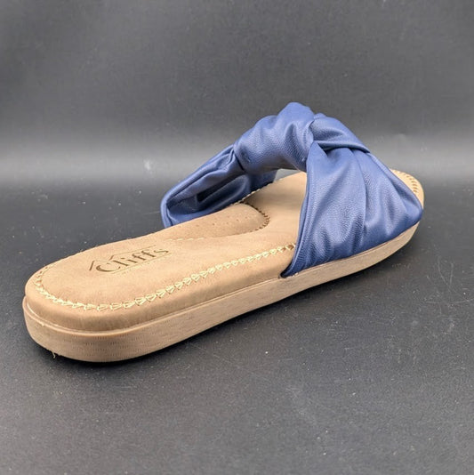 Cliffs By White Mountain Women's Size 8.5 Fanciful Sandal, Dk Blue Smooth CLIFFS BY WHITE MOUNTAIN