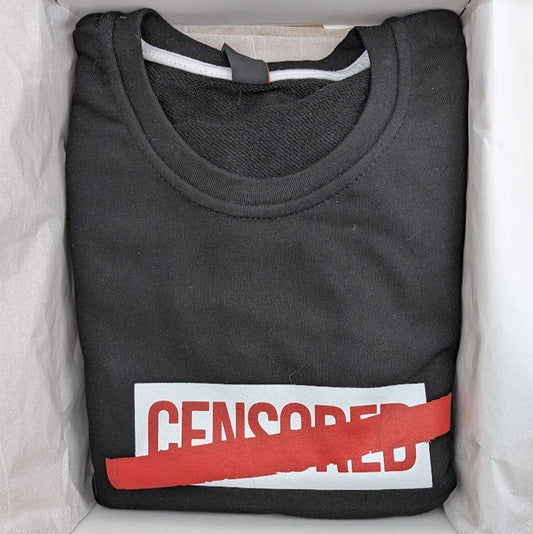 Large Unisex Not Censored Sweatshirt By Plus Eighteen Plus Eighteen