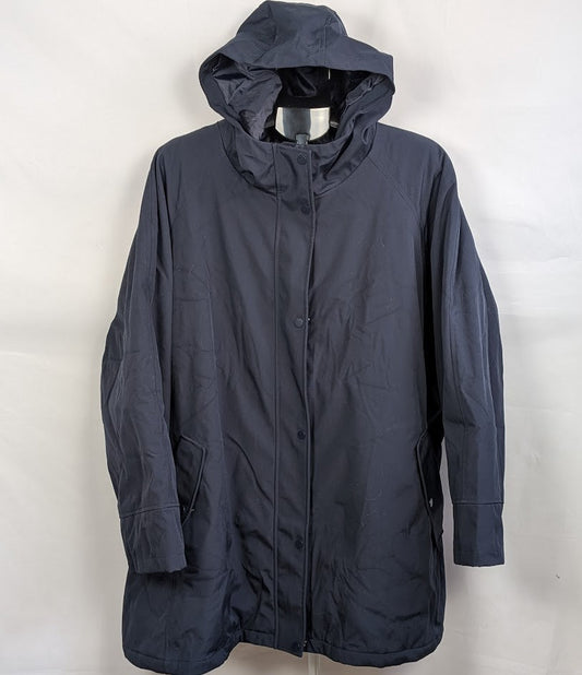 Windmill Soft Shell 5X Winter Mid-Length Coat w/ Hood Zip and Snap, Cinch Waist Kirkland Signature