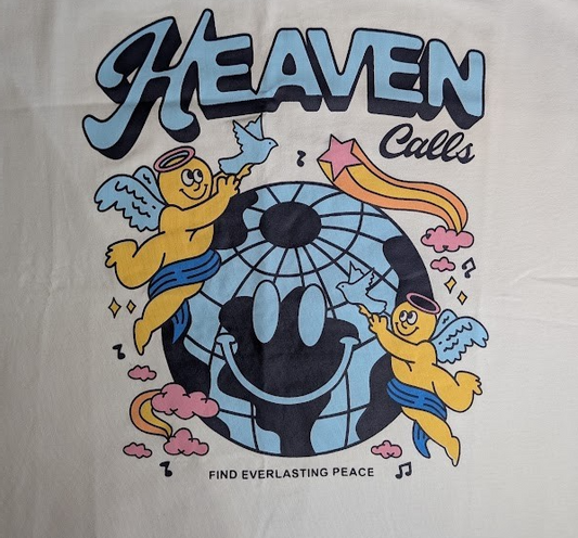 Sixth June Paris T-Shirt~White Cotton~Size XL~Heaven Calls NWT in Mfg Packaging Sixth June