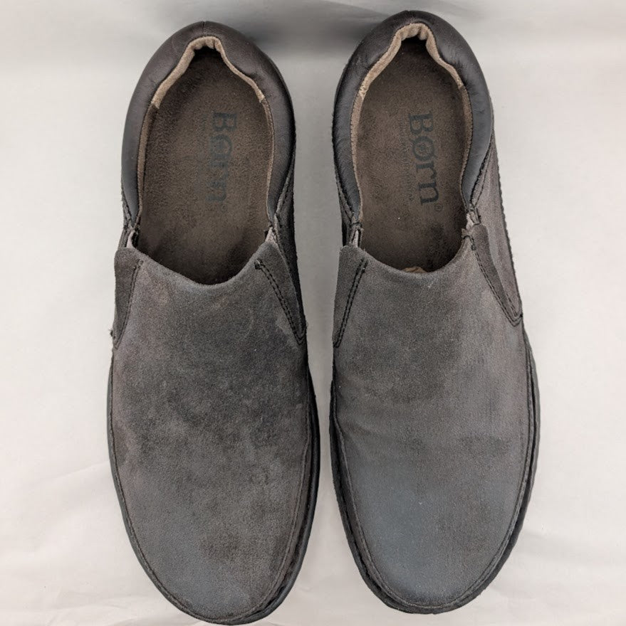 Born Nigel Mens Size 9.5 Dark Brown Leather Slip On Casual Loafer Shoes H48222 Born