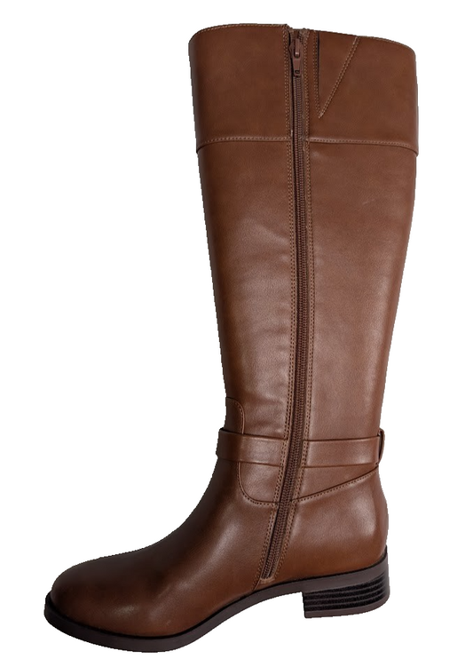 CHARTER CLUB Women's Size 5 Brown Johannes Round Toe Zip-Up Riding Boot Charter Club