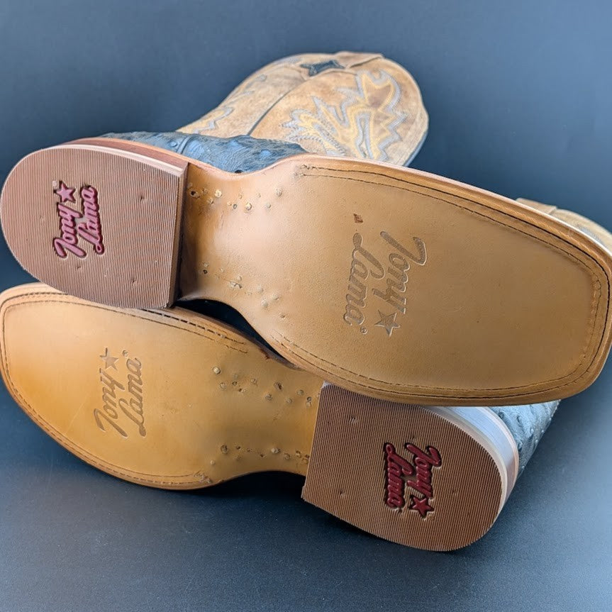 Tony Lama Tori Umber Full Quill Ostrich~Golden Brown 11" Womens Sz 10B TL5405 Tony Lama
