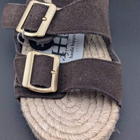 Haute Hippie Nikki Brown Buckle Sandals- Size 7.5 NWT Haute Hippie