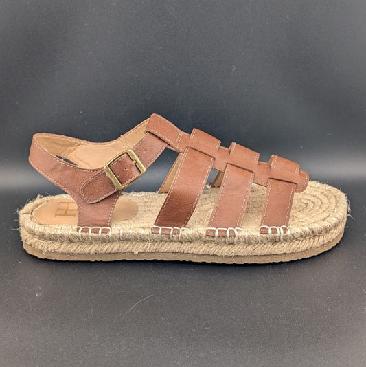Haute Hippie Natalie | SZ 9 | Brown Vegan Leather Fisherman Espadrille Sandals Haute Hippie