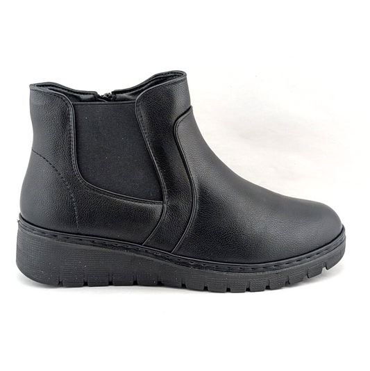 VJH Women’s Size 7 Chelsea Ankle Boots, Comfort Round Toe Lightweight Wedge VJH