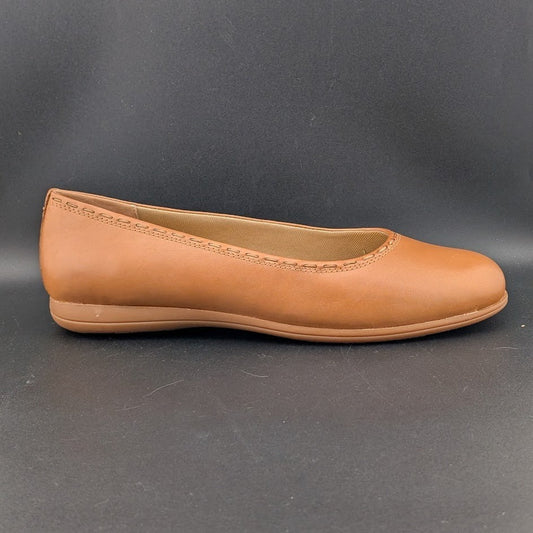 Trotters Womens Sz 11M "Dixie" Luggage Tan Leather Ballet Flats T2217-215 Trotters