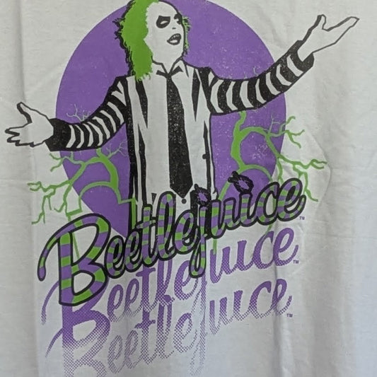 Official Universal Studios Beetlejuice T-Shirt Size XL-White Long Sleeve Universal Studios