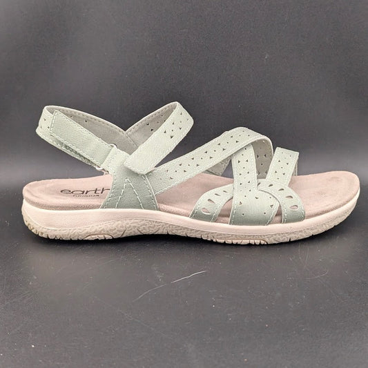 Earth Seravi3 Women's Size 7.5W Sandal Light Green Memory Foam Footbed Earth