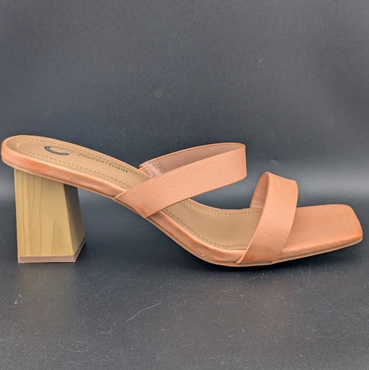 Journee Collection Women's 8.5 Nolla Square Toe 3" Heel Sandal Blush Journee Collection