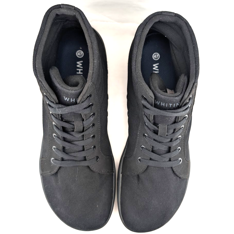 WHITIN Men's Wide High-Top Canvas Barefoot Sz 12 Wide (EU 47) ~ W823 | All Black WHITIN