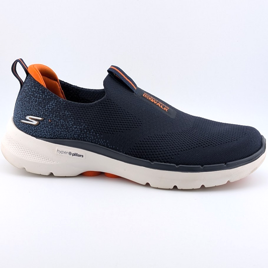 Skechers Men's Size 7 Go Walk 6 Navy-Orange Comfort Slip-On Shoe Sneaker 216202N SKECHERS