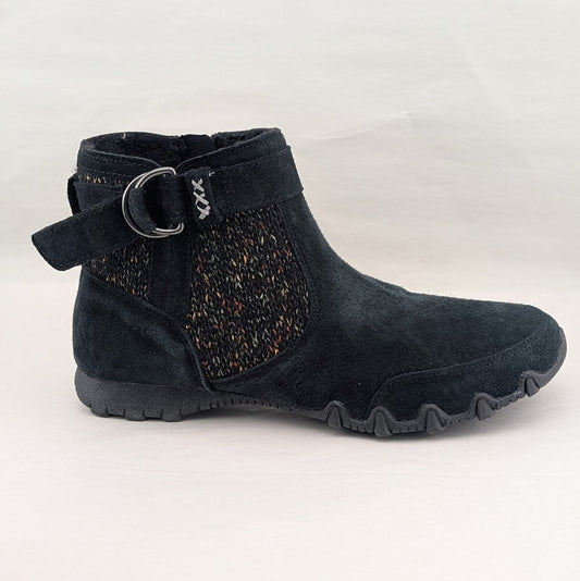 Skechers Womens Size 6 Bikers Lite High-Grade Suede & Sweater Knit Ankle Boot SKECHERS