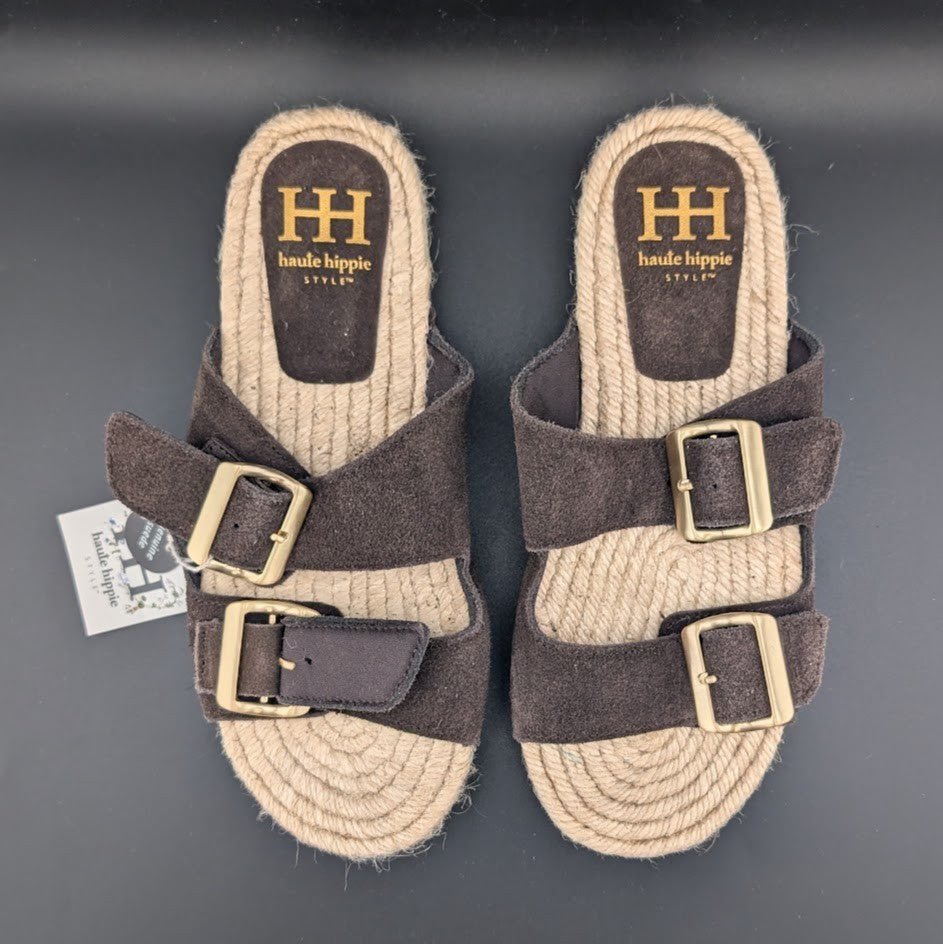 Haute Hippie Nikki Brown Buckle Sandals- Size 7.5 NWT Haute Hippie
