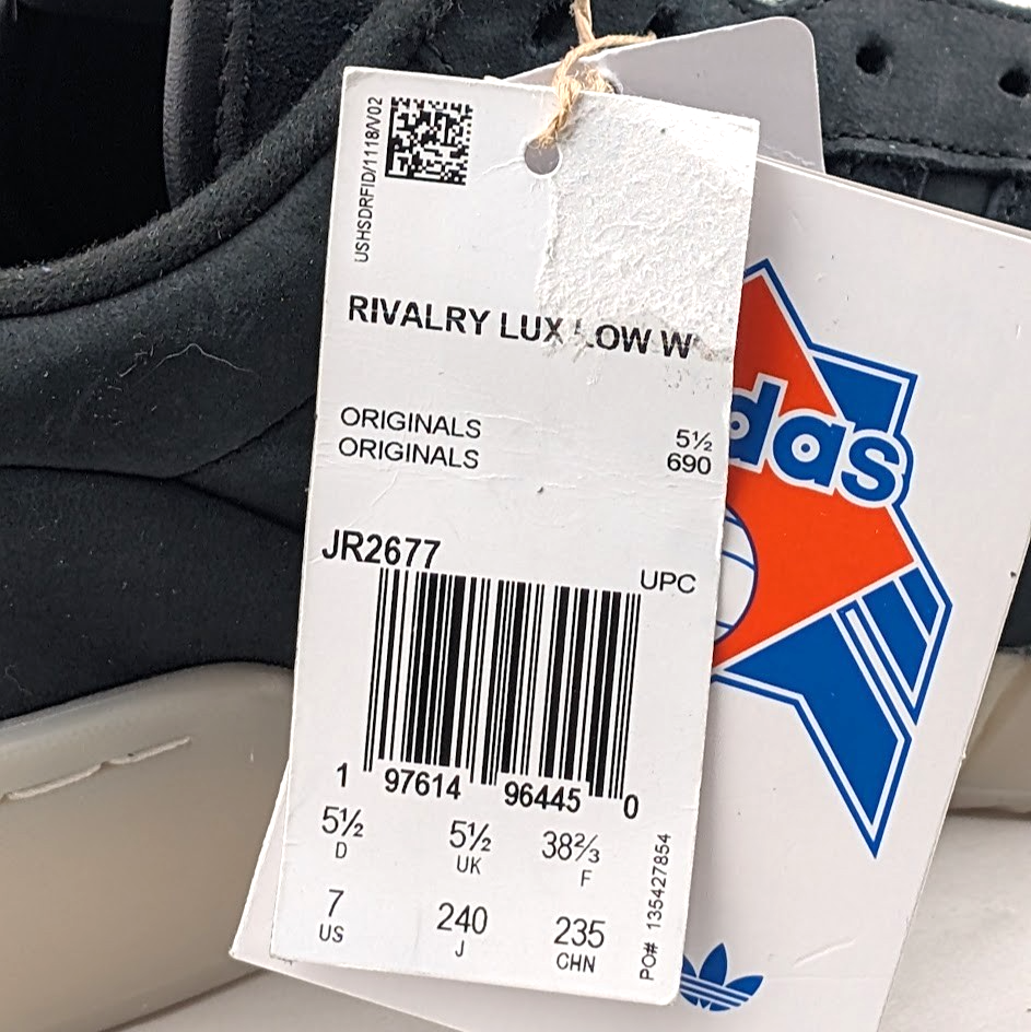 adidas Rivalry Lux Low LaceUp~Womens Sz 7 Black Nubuck Basketball Sneakers Shoes adidas
