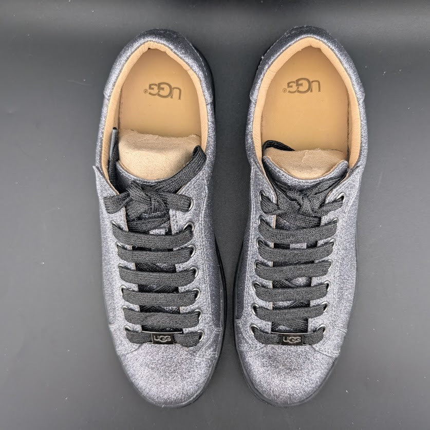 UGG Milo Glitter Sneakers Women’s Size 7 Gunmetal Gray Black Low Top UGG