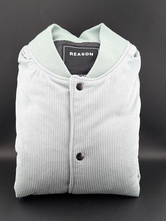 NWOT Reason Mint Green Corduroy Bomber Varsity Jacket XL Reason