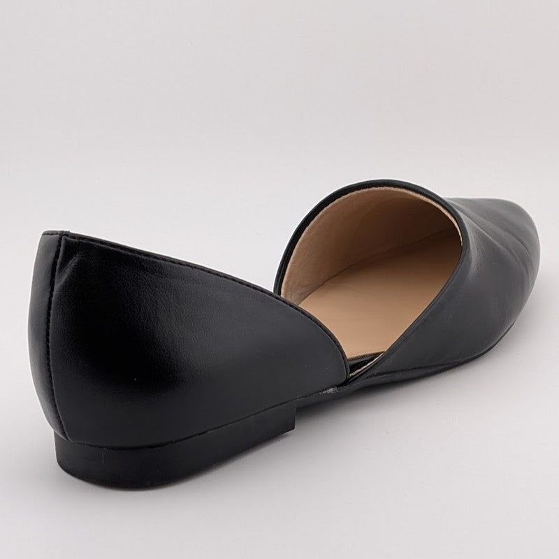 Pre-owned Dream Pairs Size 9 Black DOrsay Flats with Low Heel PU Leather SoleComfort.shoes