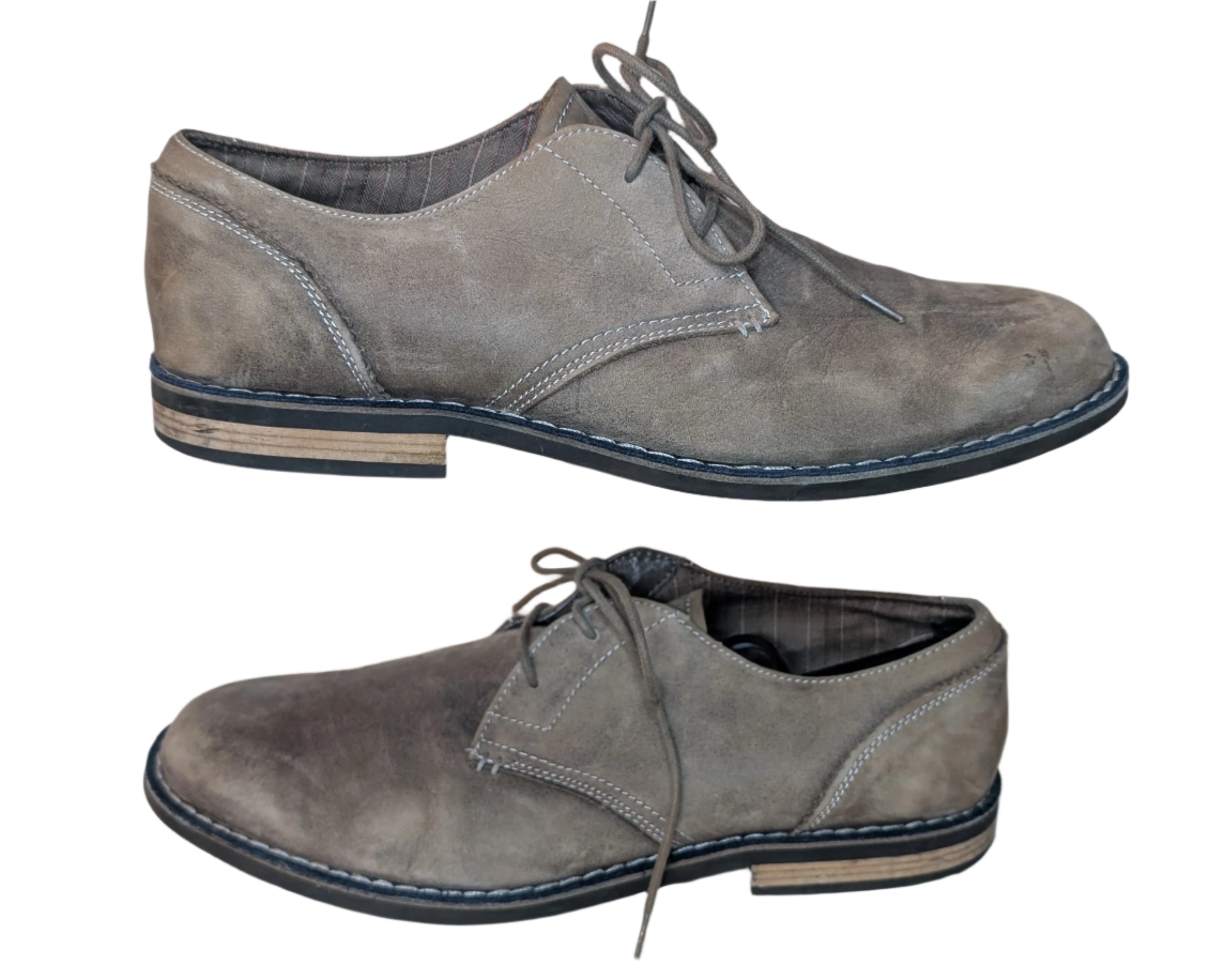 Pre-Owned Orig Penguin by Munsingwear Dress Shoes-Mens 12 Waylon Ox Beige Suede Lace Up