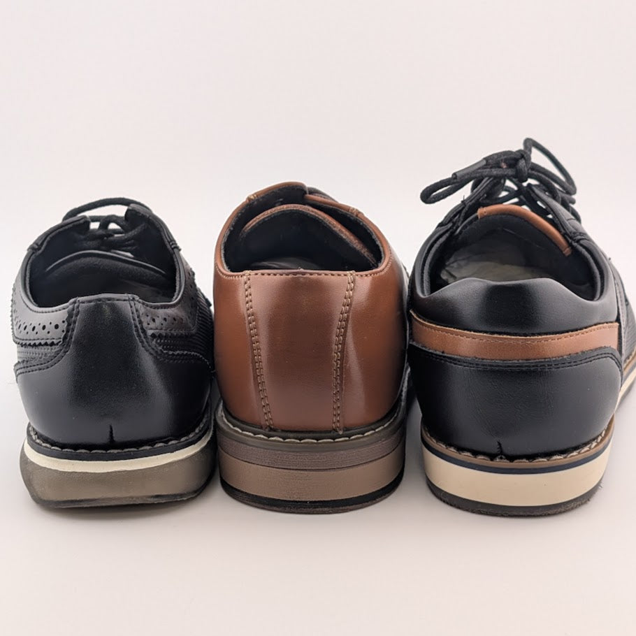 Bruno Marc Dress Oxford Lace Up Shoes Sizes 1Y-6Y, Tan, Black, Blk/Tan Bruno Marc