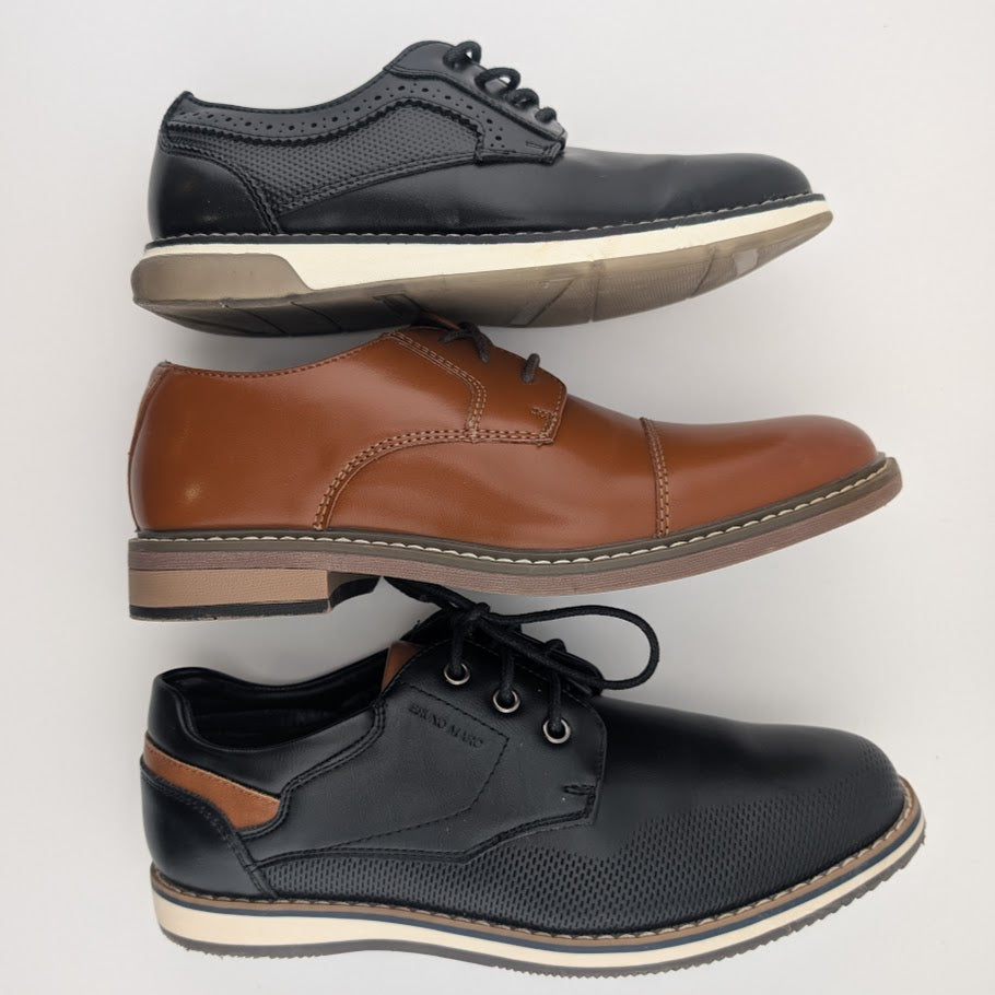 Bruno Marc Dress Oxford Lace Up Shoes Sizes 1Y-6Y, Tan, Black, Blk/Tan Bruno Marc