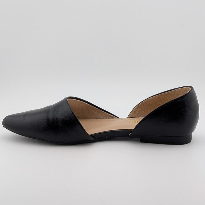 Pre-owned Dream Pairs Size 9 Black DOrsay Flats with Low Heel PU Leather SoleComfort.shoes