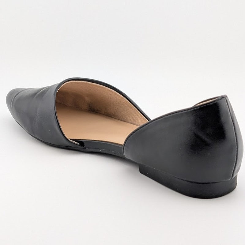 Pre-owned Dream Pairs Size 9 Black DOrsay Flats with Low Heel PU Leather SoleComfort.shoes